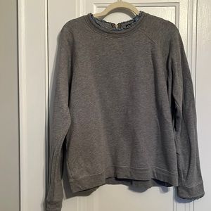 J crew Mercantile/Factory Gray sweatshirt with ruffle detail